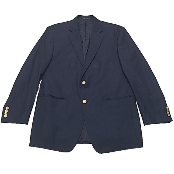 Lauren Ralph Lauren Blazer Mens 42L Dark Blue Gold Metal Buttons Sportscoat - Picture 7 of 16